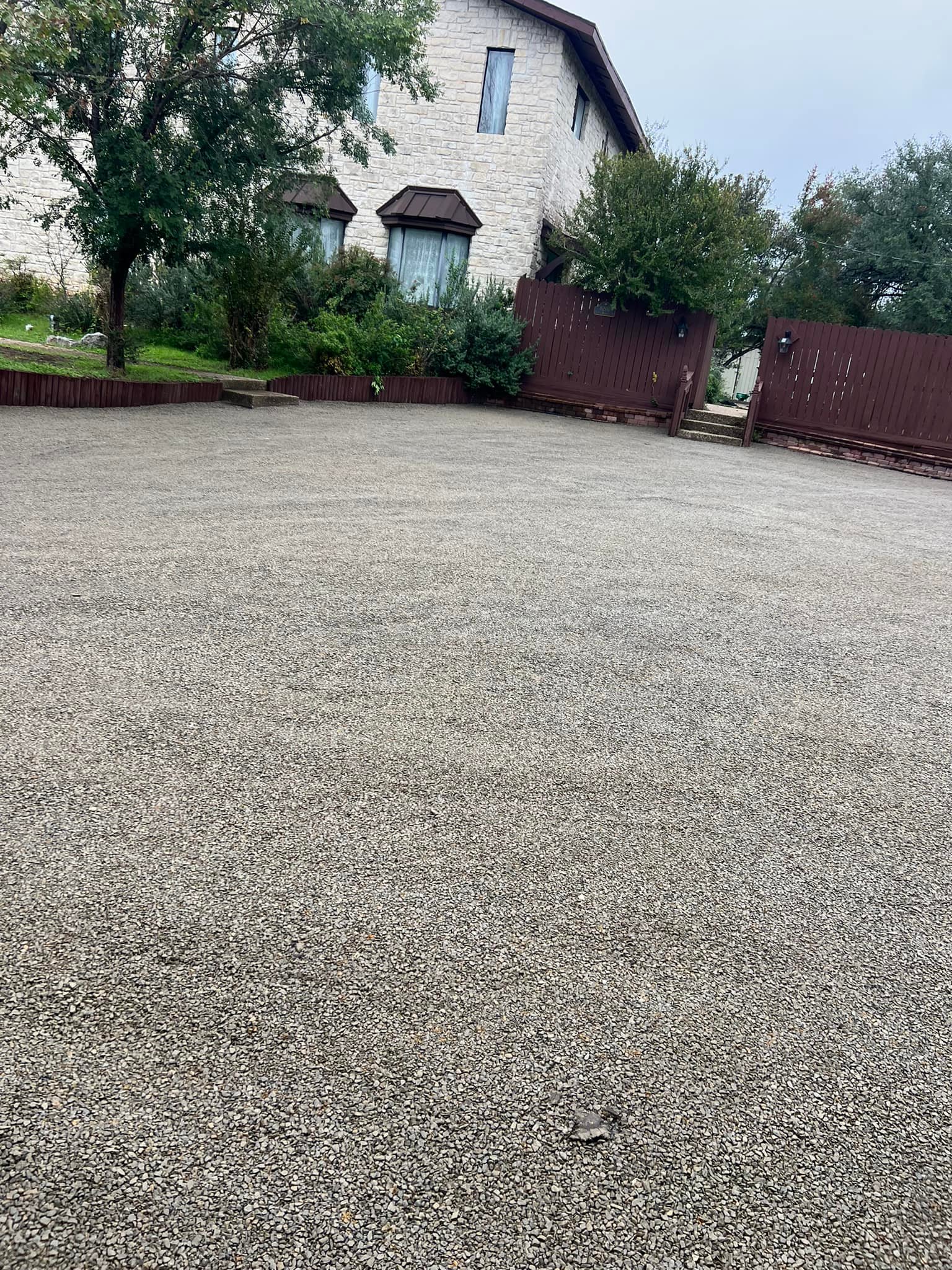new gravel parking lot