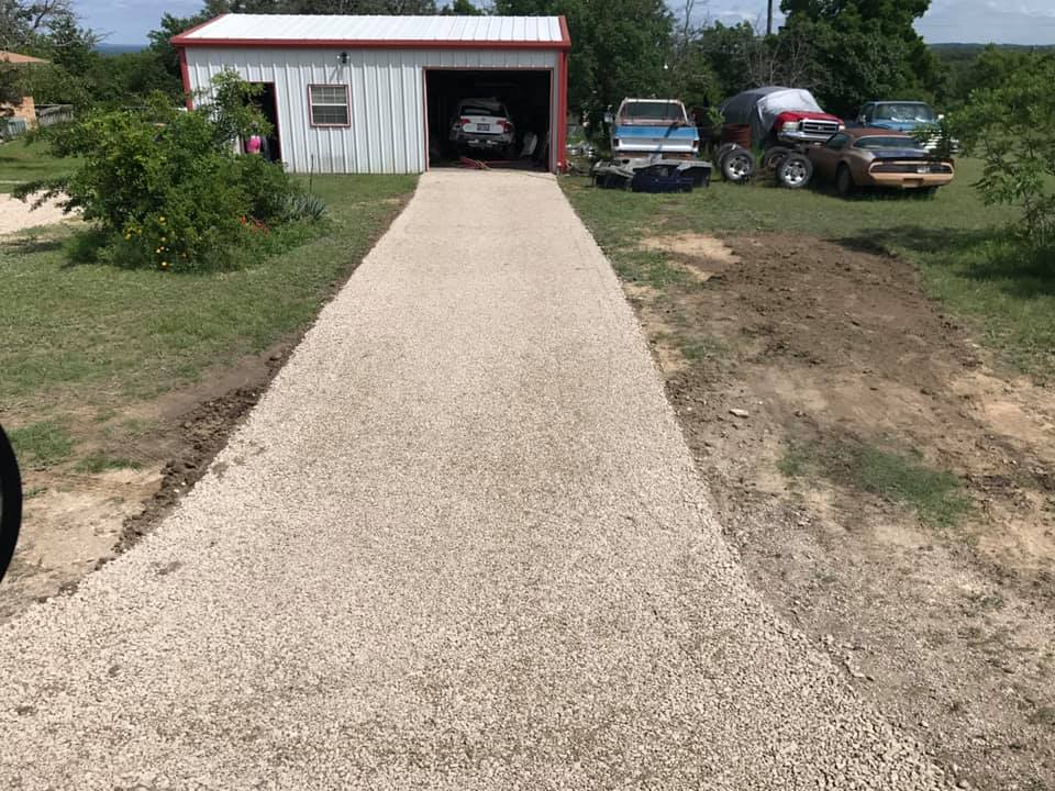 gravel driveway for workshop